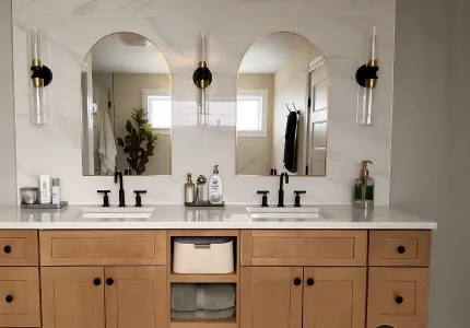 Bathroom remodel with double vanity